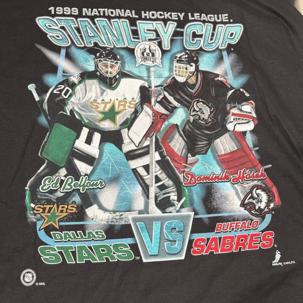 Vintage 1999 Stanley Cup Finals Shirt XXL Sabres Stars Hasek Belfour Pro Player